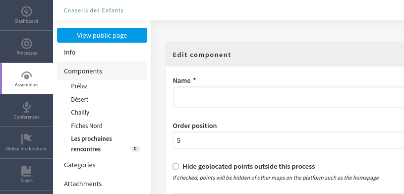 Configure a component to prevent these points from appearing in other spaces