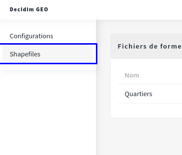 Upload your shapefile through the Geo configuration menu