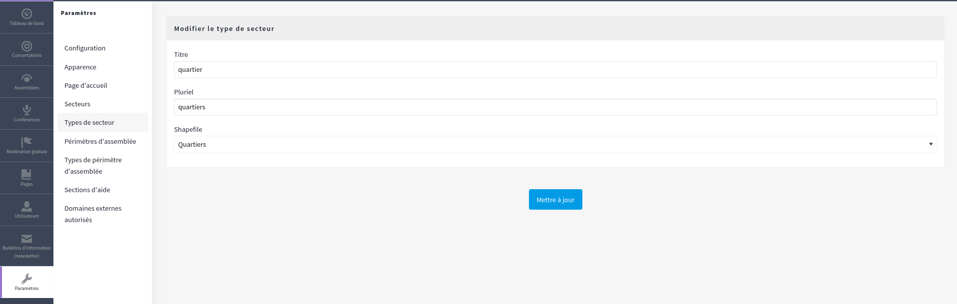 Link shapefiles to a scope type in Decidim Geo