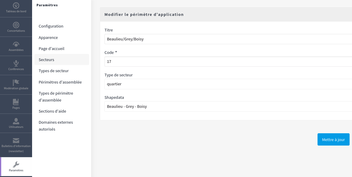 Configure scope-specific shape data